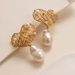 Miracle Series Heart - Shaped Baroque Pearl Dangle Earrings - CKJD2023044