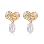 Miracle Series Heart - Shaped Baroque Pearl Dangle Earrings - CKJD2023044