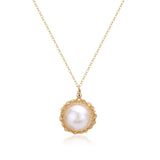 Classic Filigree Series Ancient Weave Pearl Pendant Necklace - CKJD2023046