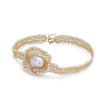 Classic Filigree Series Ancient Weave Exaggerate Pearl Choker Necklace - CKJD2023047