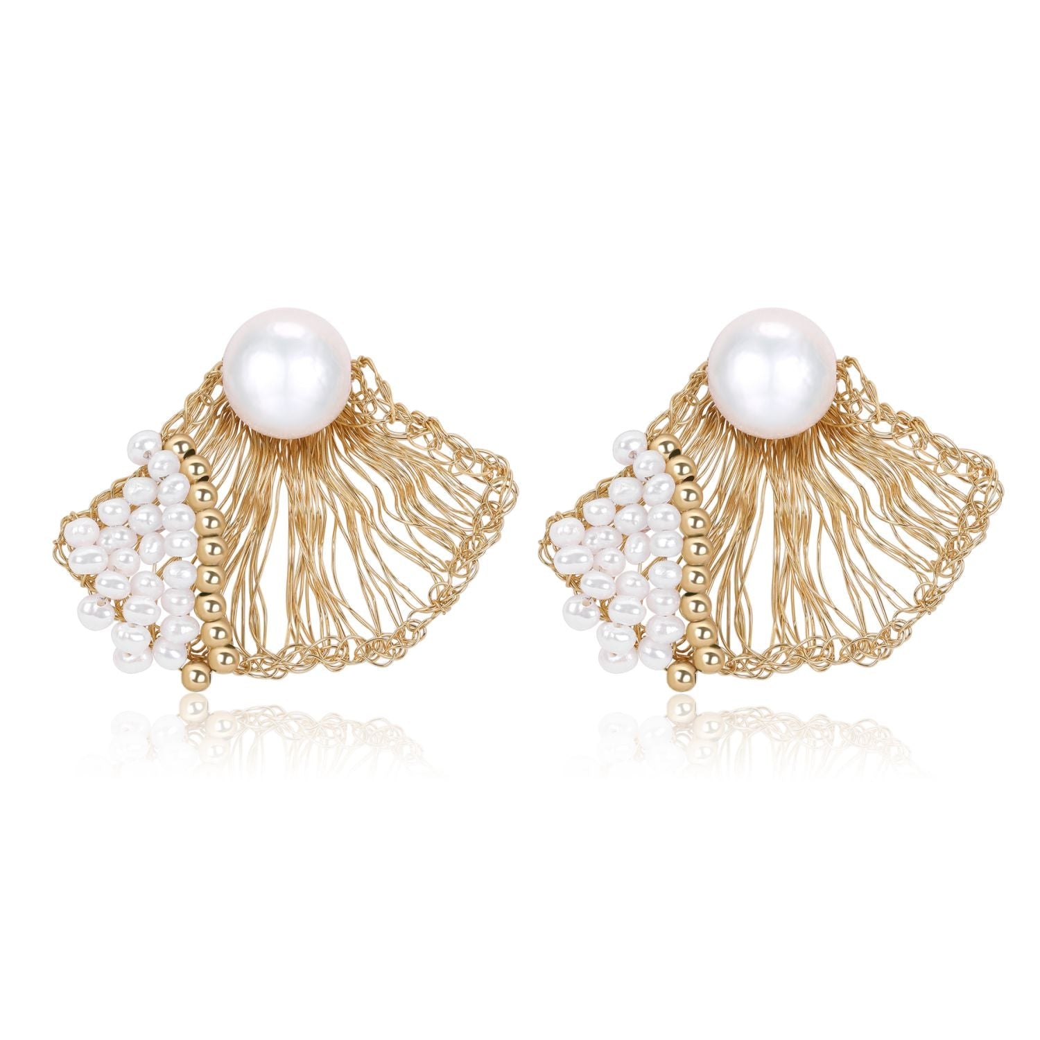 Classic Filigree Series Dance Dress Pearl Earrings - CKJD2023071