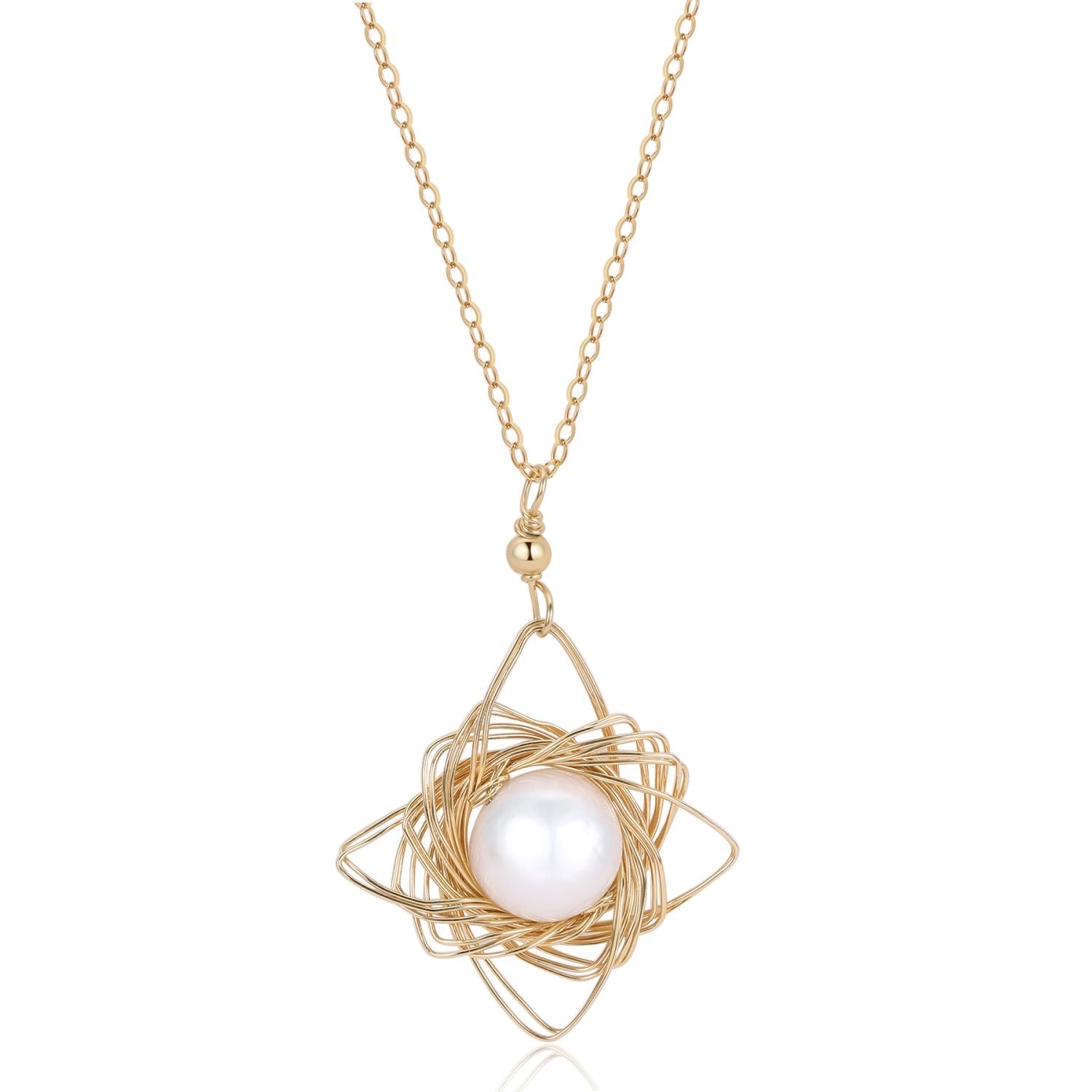 Classic Filigree Series North Star Pearl Pendant Necklace - CKJD2023072