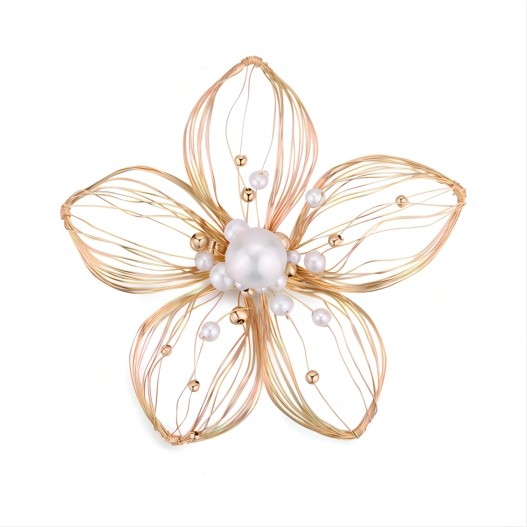 Classic Filigree Series Baroque Pearl Lily Petal Brooch - CKJD2024013