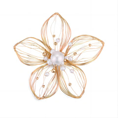 Classic Filigree Series Baroque Pearl Lily Petal Brooch - CKJD2024013