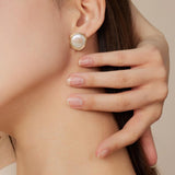 Geometric Series Circular Winding Ear Clip Pearl Ear Studs - CKJH2020032