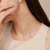 Geometric Series Circular Winding Ear Clip Pearl Ear Studs - CKJH2020032