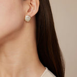 Geometric Series Circular Winding Ear Clip Pearl Ear Studs - CKJH2020032