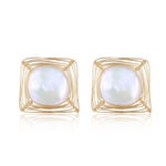 Geometric Series Square Winding Ear Clip Pearl Ear Studs - CKJH2020033 - 1