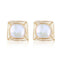 Geometric Series Square Winding Ear Clip Pearl Ear Studs - CKJH2020033 - 1