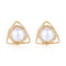 Geometric Series Triangl Wire Wrapped Ear Clips Pearl Ear Studs - CKJH2020034 - 1