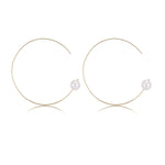 Geometric Series Big Round Tail Bead Hoop Earrings - Large - CKJH2020041