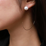 Geometric Series Big Round Tail Bead Hoop Earrings - Large - CKJH2020041