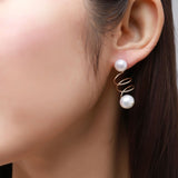 Geometric Series Spiral Pearl Earrings - CKJH2021045