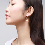 Geometric Series Spiral Pearl Earrings - CKJH2021045