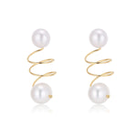 Geometric Series Spiral Pearl Earrings - CKJH2021045