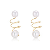 Geometric Series Spiral Pearl Earrings - CKJH2021045