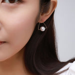 Geometric Series Triangle Pearl Stud Earrings - CKJH2021046