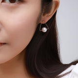 Geometric Series Triangle Pearl Stud Earrings - CKJH2021046