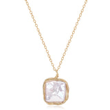 Geometric Series Luxe Square Baroque Pearl Pendant Necklace - CKJH2023081