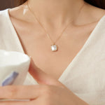 Geometric Series Luxe Square Baroque Pearl Pendant Necklace - CKJH2023081