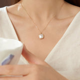 Geometric Series Luxe Square Baroque Pearl Pendant Necklace - CKJH2023081