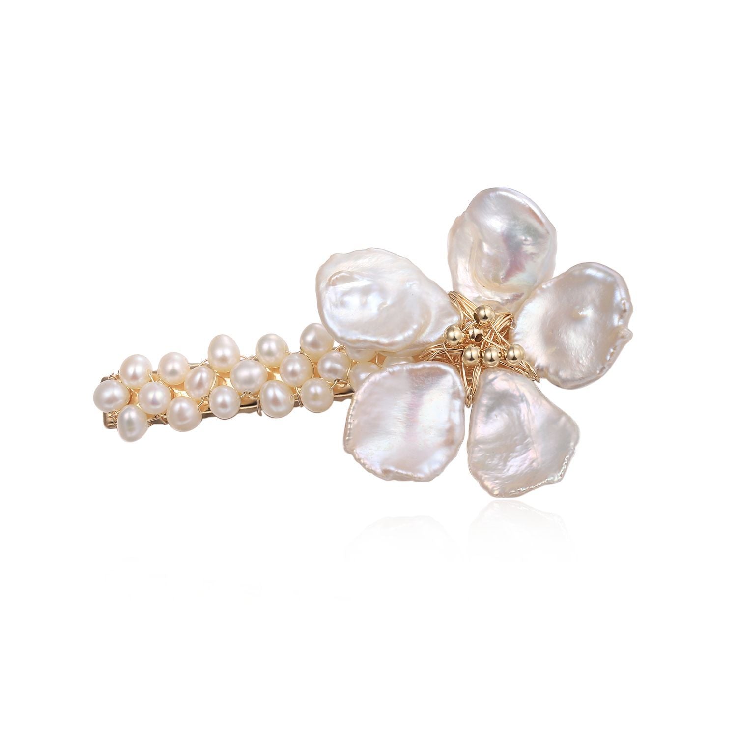 Falling Petals Series Petal Pearl Hair Clips Brooch - CKLY2020052