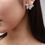 Falling Petals Series Half Flower Pearl Stud Earrings - CKLY2021050