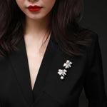 Falling Petals Series Baroque Pearl Half Flower Hanging Beads Brooch - CKLY2021060