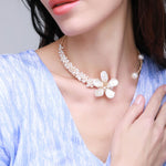 Falling Petals Series Exaggerated Petal Baroque Pearl Necklace - CKLY2021135