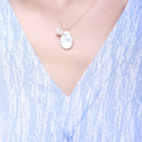 Falling Petals Series Double Petal Baroque Pearl Pendant Necklace - CKLY2021137