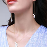 Falling Petals Series Double Petal Baroque Pearl Pendant Necklace - CKLY2021137