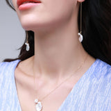 Falling Petals Series Double Petal Baroque Pearl Pendant Necklace - CKLY2021137