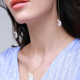 Falling Petals Series Double Petal Baroque Pearl Pendant Necklace - CKLY2021137