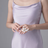 Falling Petals Series Broken Petal Baroque Pearl Two - Finger Open Ring - CKLY2023056