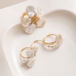 Falling Petals Series Broken Petal Baroque Pearl Two - Finger Open Ring - CKLY2023056