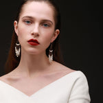 Flowing Bead Series Fan - shaped Multi - line Tassel Earrings - CKLZ2019008