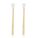 Flowing Bead Series Single Bead Tassel Stud Earrings - CKLZ2021005