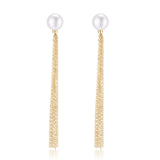 Flowing Bead Series Single Bead Tassel Stud Earrings - CKLZ2021005