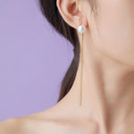 Flowing Bead Series Single Bead Tassel Stud Earrings - CKLZ2021005