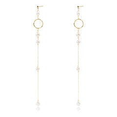 Flowing Bead Series Long Threaded Droplet Earrings - CKLZ2021186