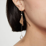 Flowing Bead Series Cicada Wing Drop Earrings - CKLZ2022224