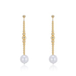 Flowing Bead Series Gradient Gold Bead Earrings - CKLZ2022225