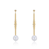 Flowing Bead Series Gradient Gold Bead Earrings - CKLZ2022225