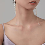 Flowing Bead Series Small Teardrop Long Earrings - CKLZ2023009