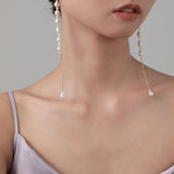 Flowing Bead Series Small Teardrop Long Earrings - CKLZ2023009