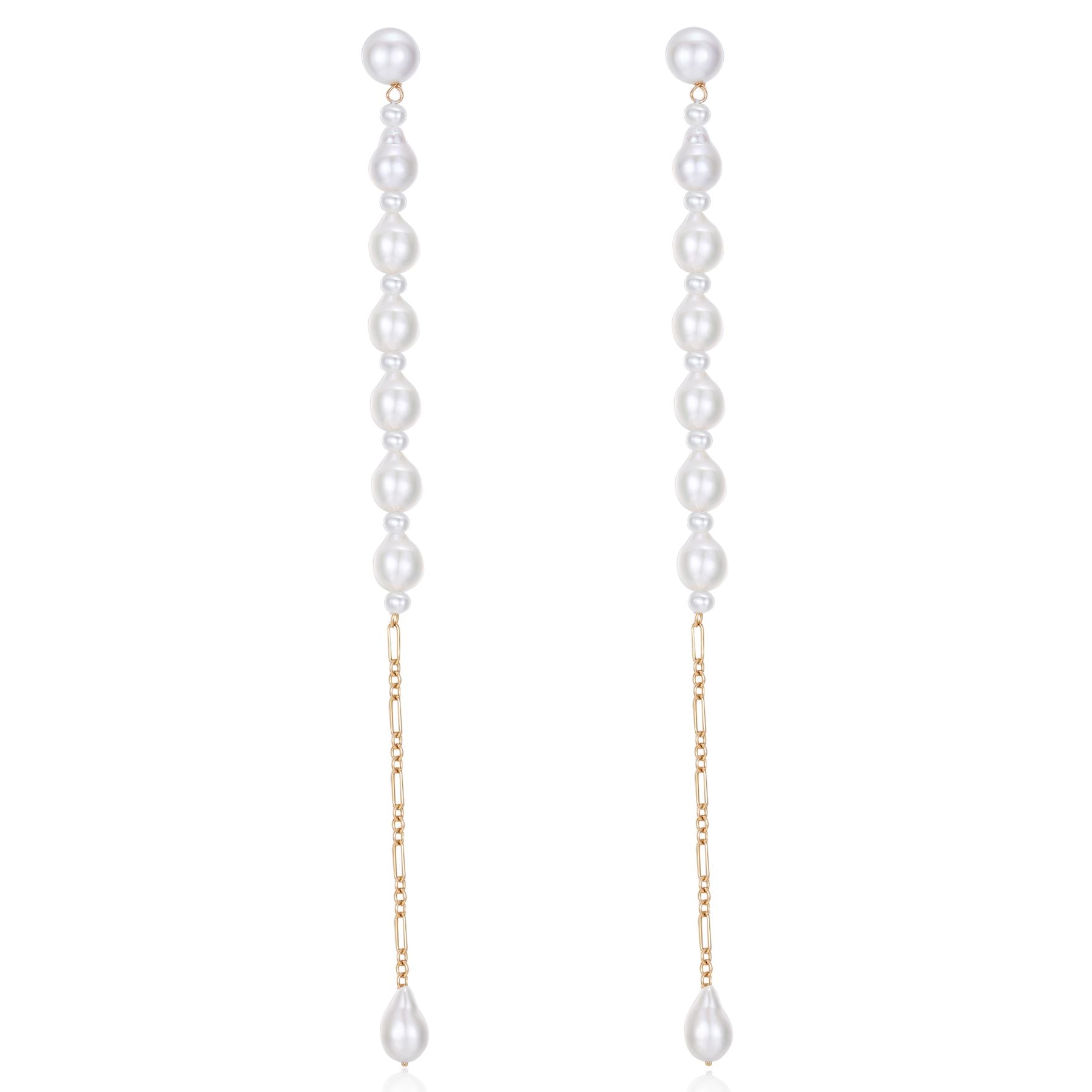 Flowing Bead Series Small Teardrop Long Earrings - CKLZ2023009