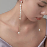 Flowing Bead Series Small Teardrop Long Earrings - CKLZ2023009