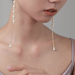 Flowing Bead Series Small Teardrop Long Earrings - CKLZ2023009