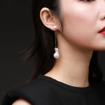 Miracle Series Baroque Pearl Long Line Dangle Earrings - CKXCBLK2021032