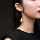 Miracle Series Baroque Pearl Long Line Dangle Earrings - CKXCBLK2021032